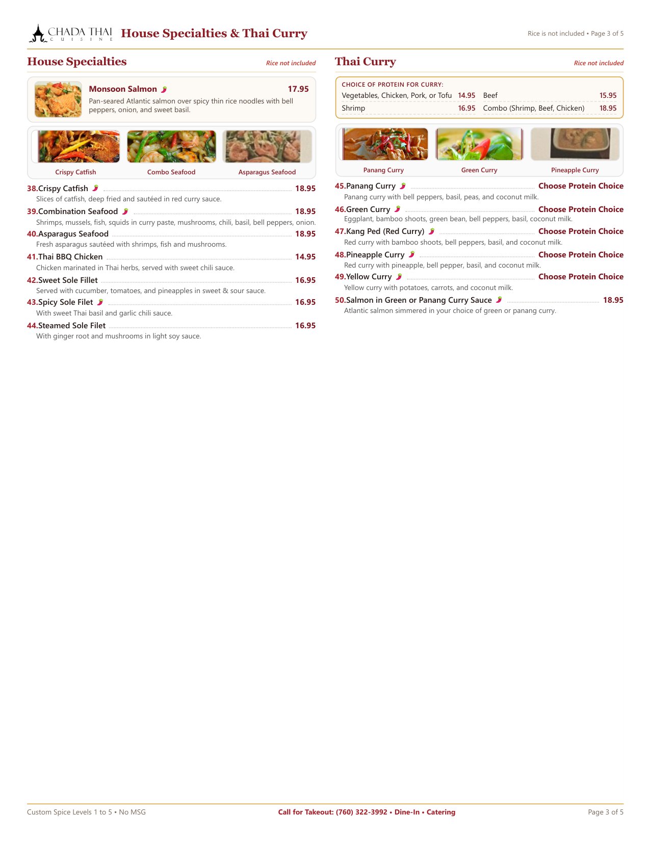 Printed Menu Page 3